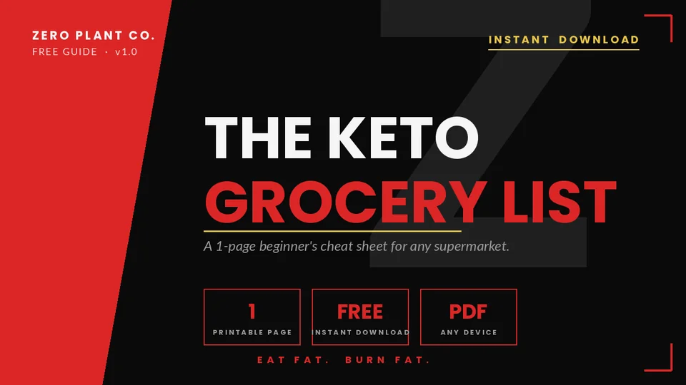 The Keto Grocery List cover